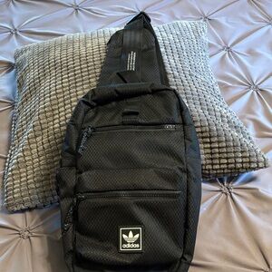 Adidas Black Utility Sling Bag with Tactical Design